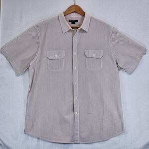 DANIEL CREMIEUX CLASSICS Shirt Mens XL 100% Linen Short Sleeve ButtonUp Pockets
